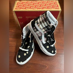 Vans Sk8-Hi Top Shoe Mens 8 / Womens 9.5 Floral Plaid Patchwork Sneaker New